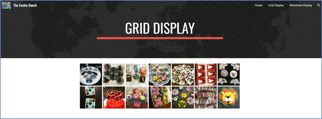 A published Google Sites page with an Instagram grid under the heading