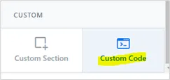 Custom Code under CUSTOM in the Kajabi section list