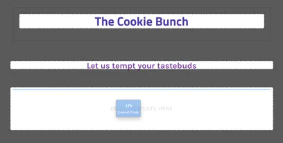 The Embed Code element dropped into a Weebly section