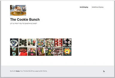 A WordPress page in the Make theme with an Instagram grid
